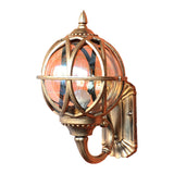 Traditional European Waterproof Ball-Shaped Aluminium & Glass 1-Light Wall Sconce for Outdoor Patio
