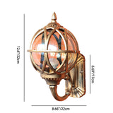 Traditional European Waterproof Ball-Shaped Aluminium & Glass 1-Light Wall Sconce for Outdoor Patio