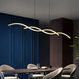 Nordic Minimalist Long-Strip Wave LED Island Light Chandelier – Sleek Modern Pendant Lighting