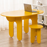 Sleek Modern Minimalist Oval Density-Plate Dining Table & Chair Set for Dining Room
