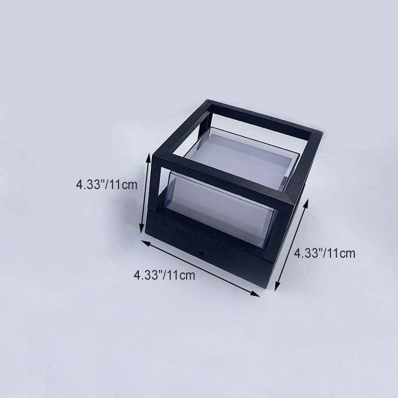 Modern Minimalist Waterproof Square LED Outdoor Wall Sconce Lamp - Aluminum & Acrylic, Garden