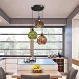 Modern Creative 3D Colorful Fireworks Glass Dome Island Light Chandelier - 2/3-Light