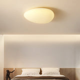 Nordic Minimalist Cobblestone PE Lampshade LED Flush-Mount Ceiling Light, Modern & Energy-Efficient
