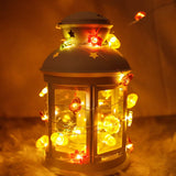 Modern Thanksgiving Maple, Acorn & Pumpkin Decor with 30 LED String Lights