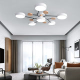 Contemporary Scandinavian LED Ceiling Light with Round Molecule Branch Design, Semi-Flush Mount for Living Room