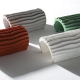 Nordic-Inspired Resin-Striped Half-Cylinder 2-Light Wall Sconce Lamp