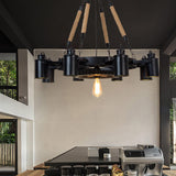 Industrial Retro Gear Wrought Iron Hemp Rope Chandelier - 6/8/10-Light