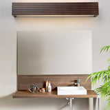 Elegant Modern Chinese Walnut Square Bar Vanity LED Wall Sconce Lamp for Bathroom