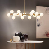 Nordic Light Luxury Glass Ball Chandelier - Magic Bean Island Light, 16-Light
