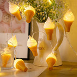 Modern Creative Ice Cream LED String Lights for Kids - USB-Powered Decoration