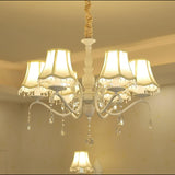 Elegant Modern Cone Iron Crystal Fabric Chandelier – 5/6/8-Light Options