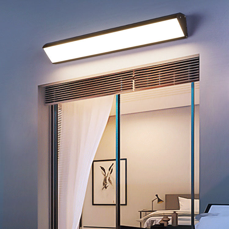 Modern Industrial Waterproof LED Wall Sconce with Rectangular Aluminum Frame and Acrylic Panel for Outdoor Patio