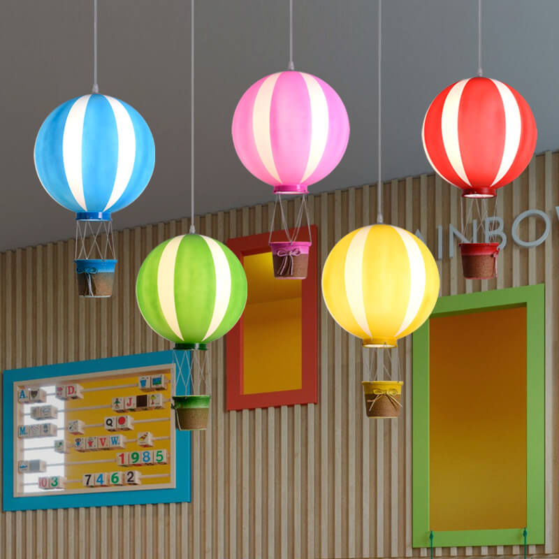 Scandinavian Modern 1-Light Hot Air Balloon Pendant Light, Iron & Acrylic