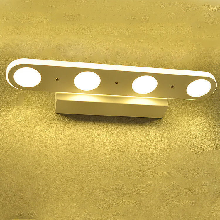 Modern White Oval Acrylic Vanity Light – Long Sleek Wall Sconce Lamp (4- or 6-Light)