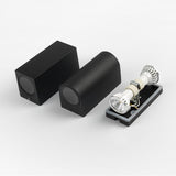 Sleek Modern Outdoor 2‑Light Wall Sconce with Glass Cylinder Shade — Waterproof Aluminum Lamp