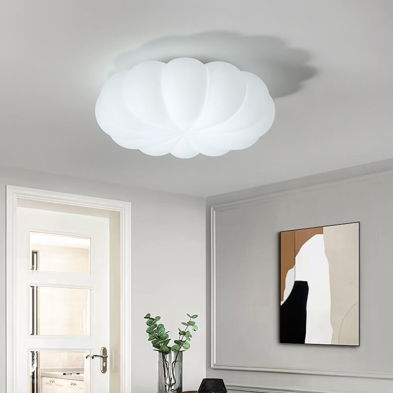 Nordic Contemporary Kids' Flower LED Flush Mount Ceiling Light with PE Shade for Bedroom