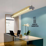 Contemporary Industrial Long-Hardware Acrylic Island Pendant Chandelier with 1/2 Light for Dining Room