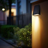 Modern Minimalist Solar LED Wall Sconce - Rectangular-Trapezoidal Design, ABS/PC Housing, Outdoor Garden Lamp