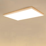 Nordic Solid Wood LED Flush-Mount Ceiling Light — Minimalist Square/Rectangular Design