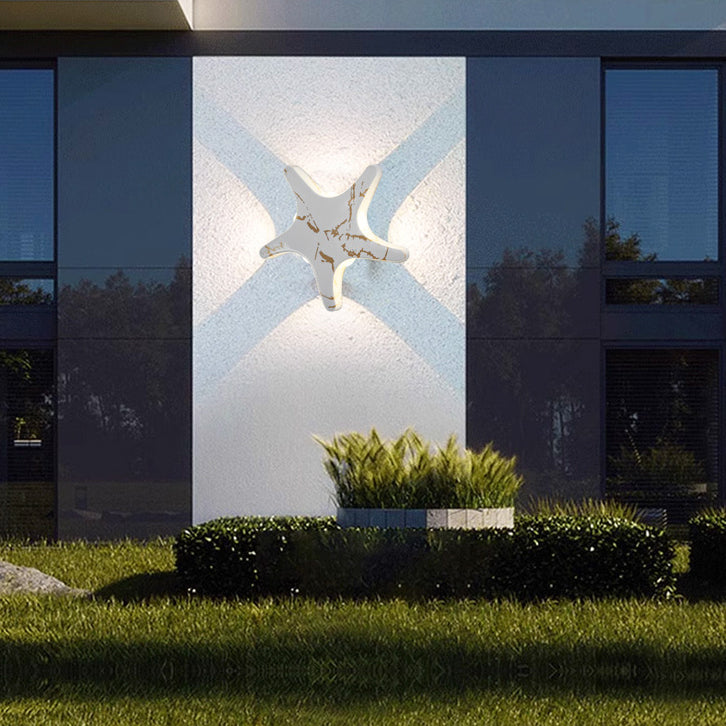 Aluminum Starfish LED Waterproof Outdoor Wall Sconce – Contemporary Patio Lighting
