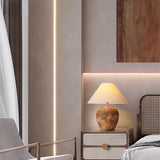 Modern Shabby Chic Cone Fabric Ceramic Jar Table Lamp – 1-Light, Perfect for the Bedroom