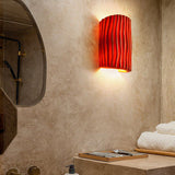 Nordic-Inspired Resin-Striped Half-Cylinder 2-Light Wall Sconce Lamp