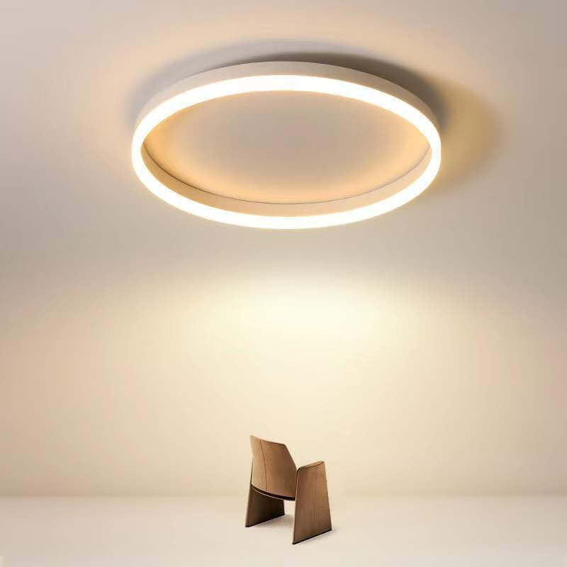 Nordic Minimalist Circular Ring LED Flush Mount Ceiling Light with Iron & Acrylic