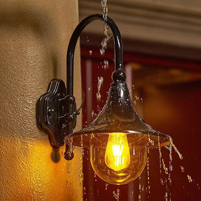 Sleek Contemporary Industrial Aluminum Horn-Style 1-Light Wall Sconce for Outdoor Patio
