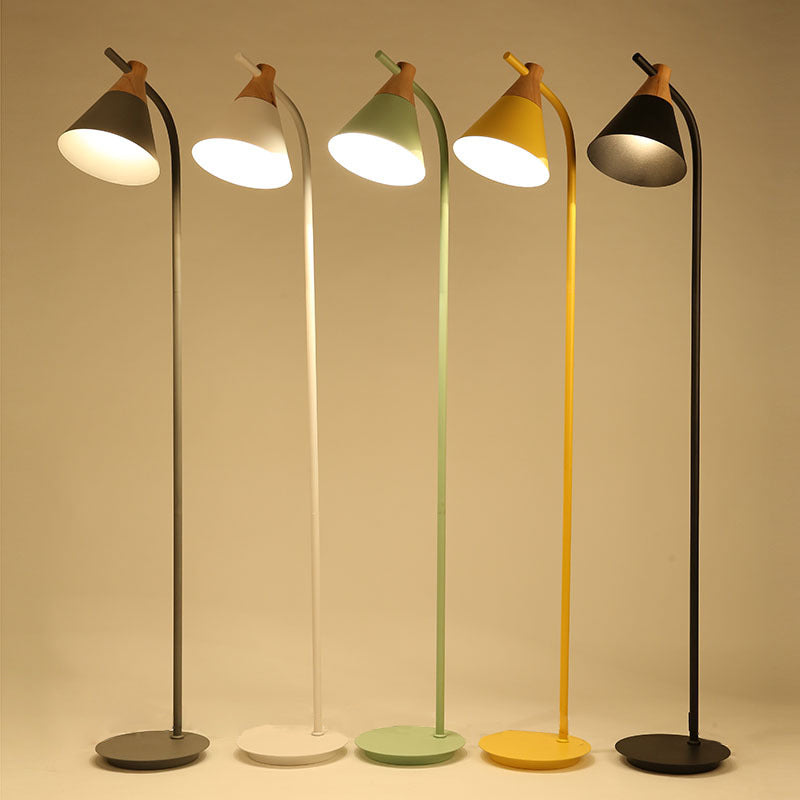 Nordic-Inspired Macaron Cone Shade 1-Light Floor Lamp