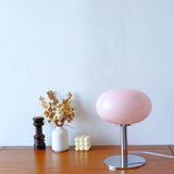 Elegant Nordic Vintage Cream Round Glass 1-Light Table Lamp