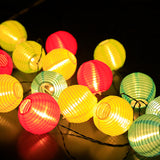 Modern Art Deco Solar Lantern Ball: Waterproof Fabric LED String Lights for Outdoor Patio & Landscape