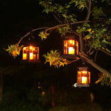 Solar-Powered Vintage Candle Lantern with LED — Outdoor Hanging Light