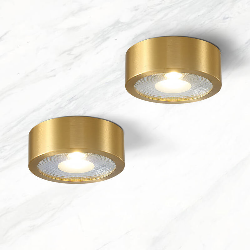 Nordic Light Luxury All-Copper Ultra-Thin LED Flush-Mount Ceiling Light