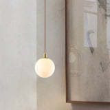 Nordic Minimalist White Orb 1-Light Pendant Lamp