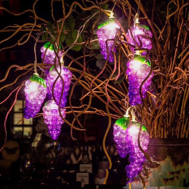 Fruit Grape LED String Lights - Battery & USB Powered Decorative Lights