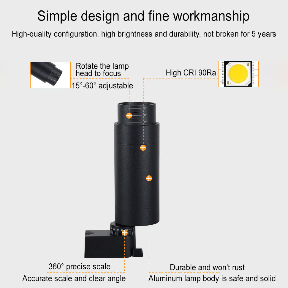 Sleek Modern Minimalist Adjustable Dimmable Spotlight Track Lighting – Tubular LED Flush-Mount, 3/4/5-Light Options for Living Room