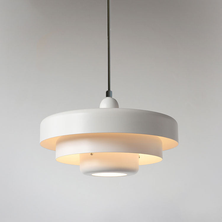 Chic Nordic Vintage Multi-Layered Round Metal Pendant Light, 1-Light