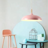 Modern Metal and Wood Dome Pendant Light — 1-Light, Wooden Top