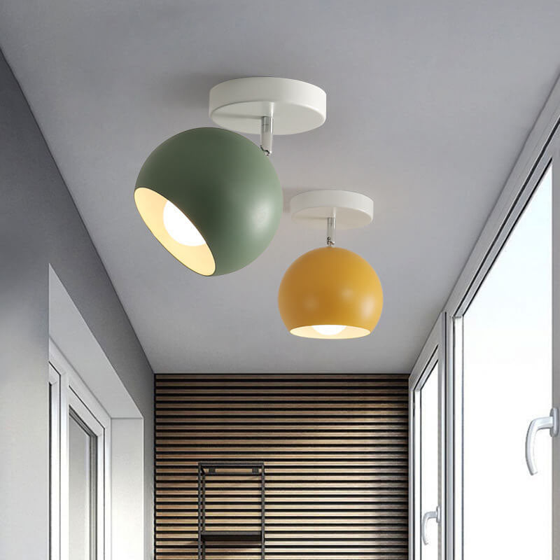 Nordic Macaron Dome 1-Light Semi-Flush Ceiling Light - Modern Minimalist Design