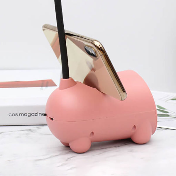 Cute Cartoon Rabbit LED Touch Desk Lamp with USB Pen Holder