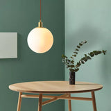 Nordic Minimalist White Orb 1-Light Pendant Lamp