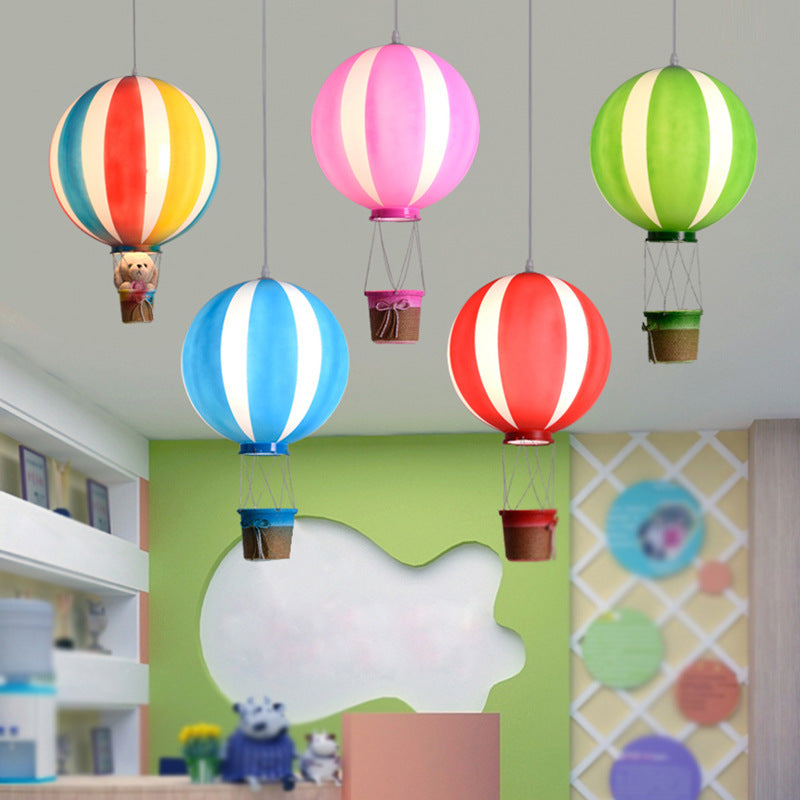 Scandinavian Modern 1-Light Hot Air Balloon Pendant Light, Iron & Acrylic