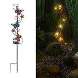 Solar Iron Garden Lights Set – Hummingbird, Butterfly & Dragonfly Lawn & Landscape Accent