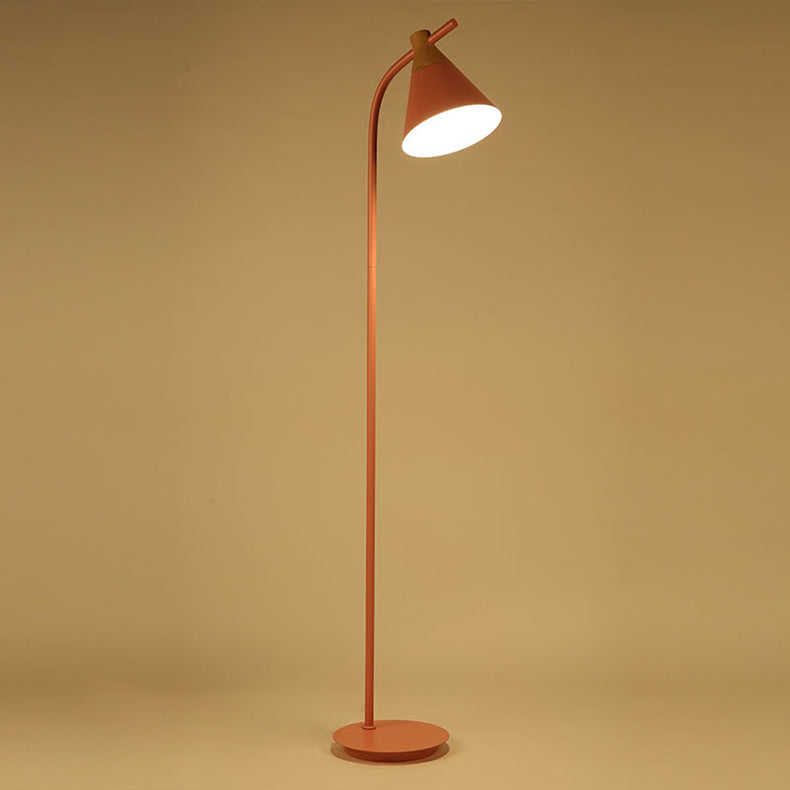 Nordic-Inspired Macaron Cone Shade 1-Light Floor Lamp