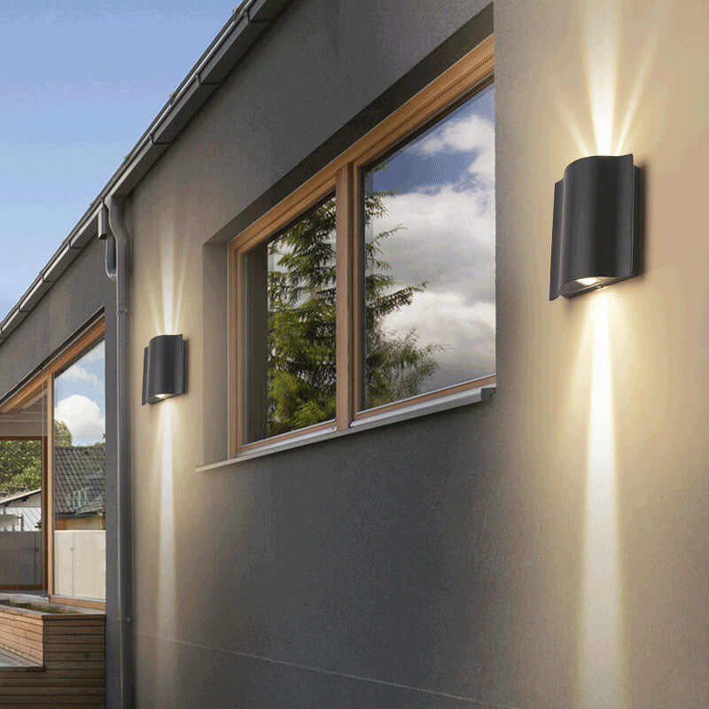 Modern Wave Aluminum LED Outdoor Wall Sconce – Waterproof, Weatherproof Exterior Lighting