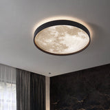 Nordic Moon Round LED Flush Mount Ceiling Light — Creative Minimalist Design with Soft Ambient Glow