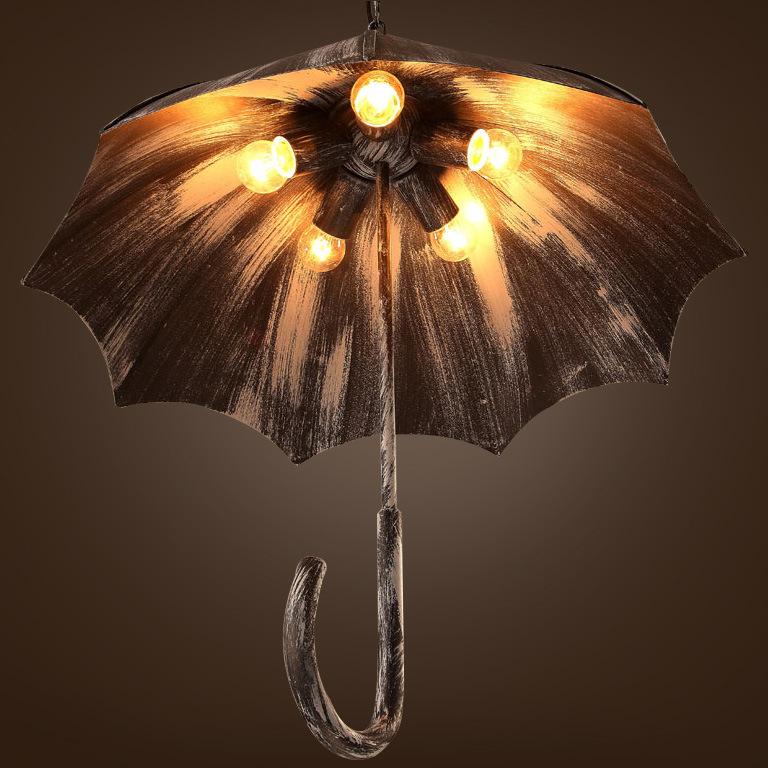 Vintage Industrial 5-Light Umbrella Chandeliers – Retro-Style Ceiling Lighting