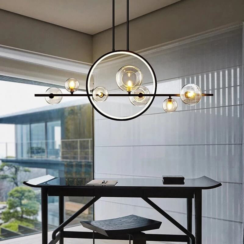 Modern Glass Long Bubble Magic Bean Island Light Chandelier — Sleek Statement Pendant Lighting