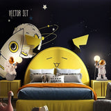 Creative Contemporary Cartoon Astronaut Wall Sconce - 1-Light Bedroom Lamp (Resin & ABS)