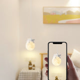 Modern Resin Rabbit Moon 1-Light Pendant Light for Kids' Rooms & Living Rooms